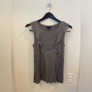Banana Republic Gray Ruffle Sleeveless Blouse
